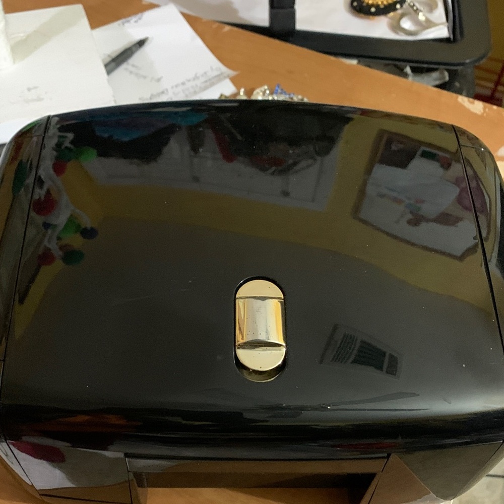 Elegant Black Jewelry Box with Gold Accent (Like New) Organizer